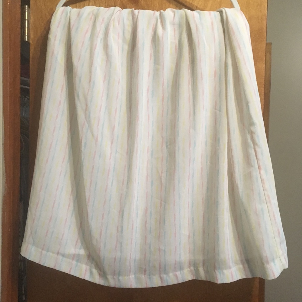 Vintage pastel striped midi skirt
